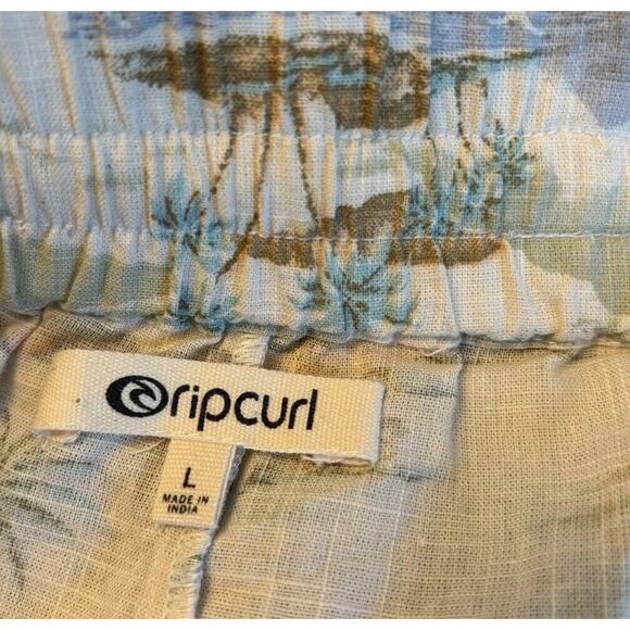 Rip Curl Palm Tropical Linen Blend Beach Pullon Shorts Women's Size Large - Picture 3 of 16